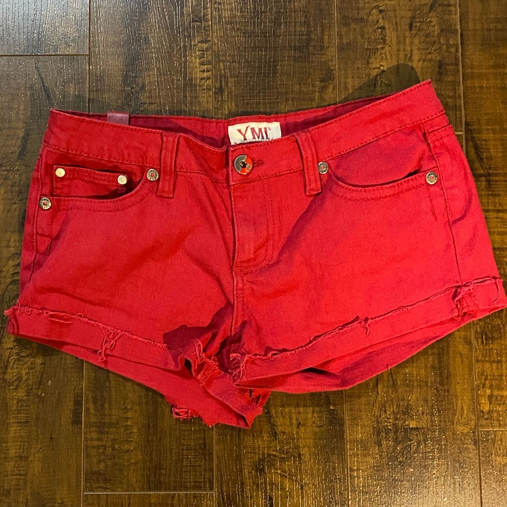 YMI Red Cuffed Shorts